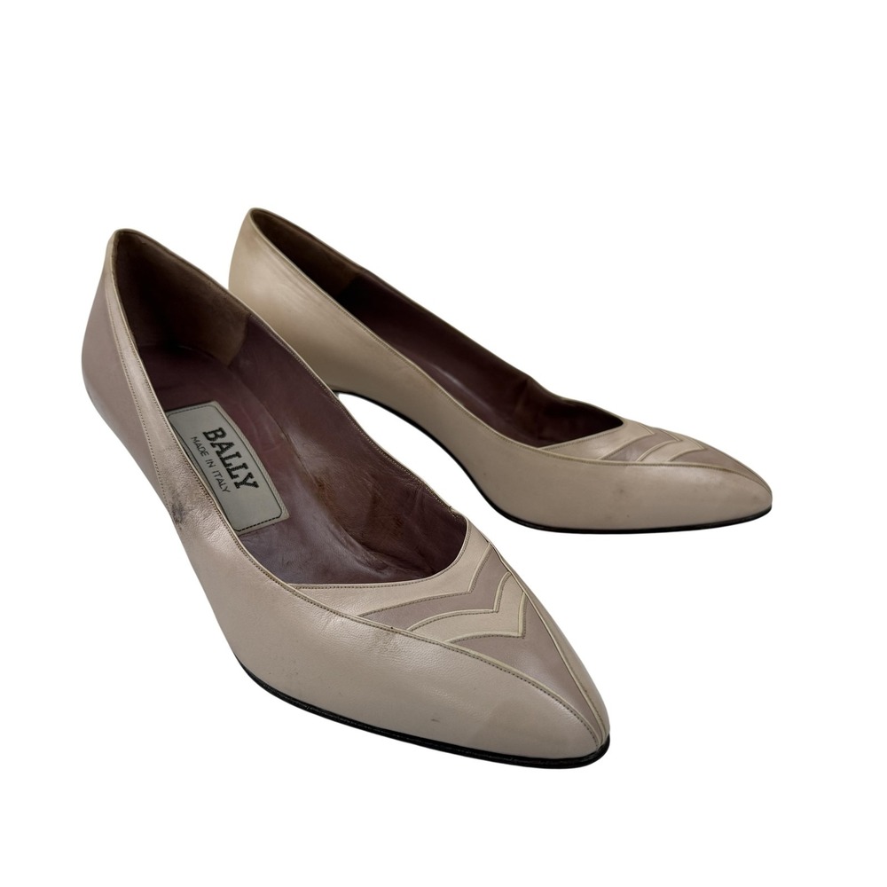 Bally Albaretta Shoes Womens Size 6‎ Beige Pointed Toe Pumps Heels Vero Cuoio